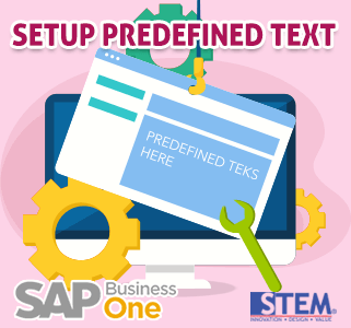 SAP Business One Tips Setup Predefined Teks