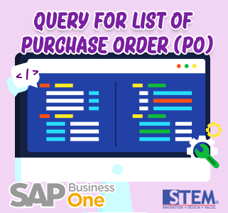 SAP Business One Tips Query for List of PO