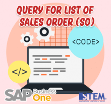 SAP Business One Tips Query for Sales Order