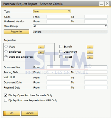 Make Multiple Purchase Quotations / Purchase Orders at the Same Time from the "Purchase Request Report"