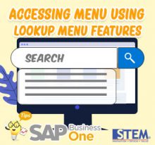 SAP Business One Tips Accessing Menu Using Lookup Menu