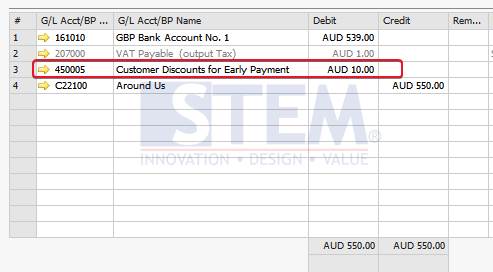 SAP Business One TIps - Cash Discount in Payment Terms