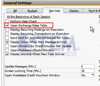 SAP-Business-One-Tips-STEM-Displays-Pop-Up-Exchange-Rate-Table-01