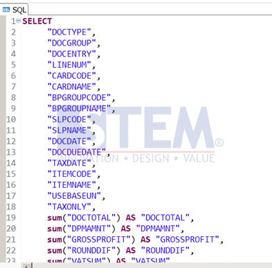 SAP Business One Tips - STEM - Generate Select SQL From Hana Modeling