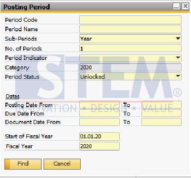 SAP Business One Tips - Remove Posting Period