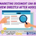 SAP Business One Tips Indonesia Marketing Document Can Be View After Added Directly