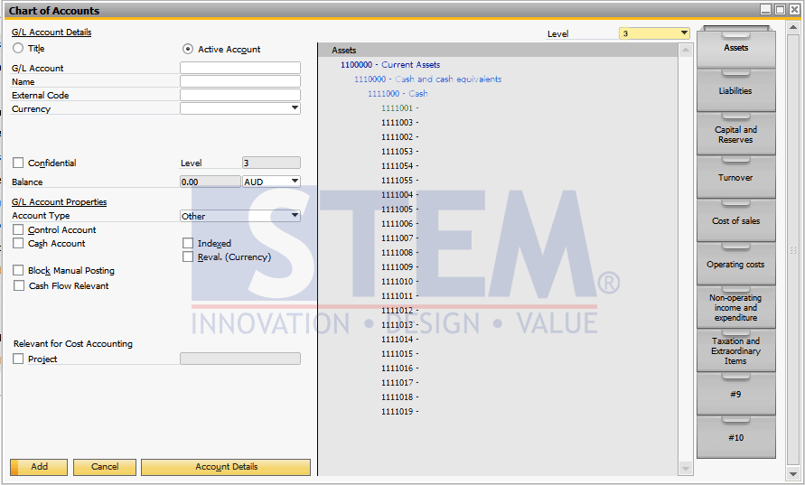 SAP Business One Tips - Change The Order of the Chart Of Account