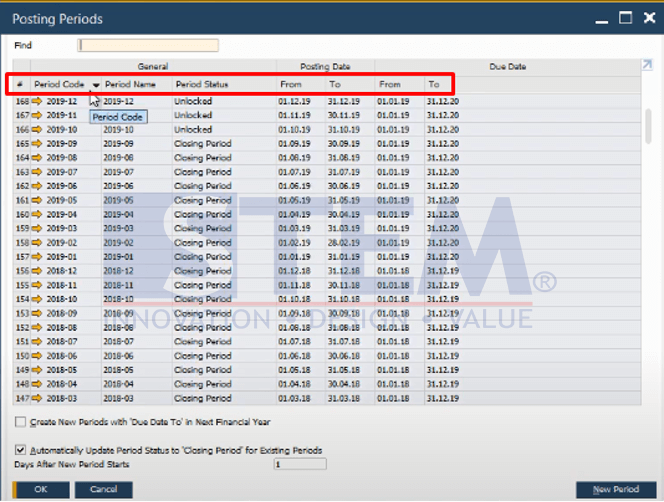 SAP Business One Tips - Posting Period Enhancement at SAP Business One version 10.0