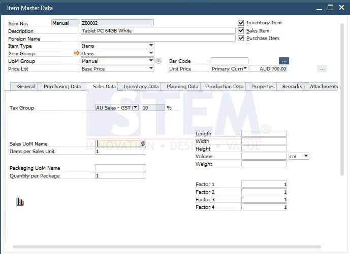 SAP Business One Tips - Tab Authorization In Master Data