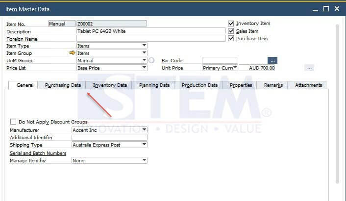 SAP Business One Tips - Tab Authorization In Master Data