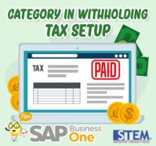 SAP Business One Tips Category in Withholding Tax Setup