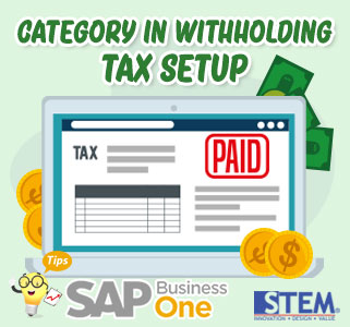 SAP Business One Tips Category in Withholding Tax Setup