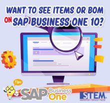 Ingin Melihat Item atau BOM pada SAP Business One 10