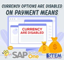 Opsi Currency Tidak Aktif pada Payment Means di SAP Business One