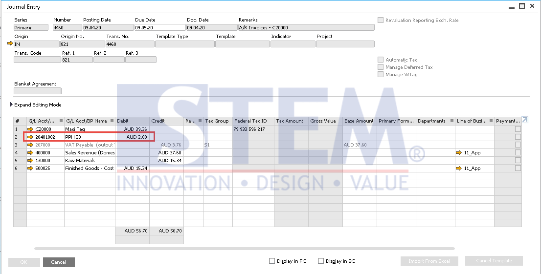 SAP Business One Tips - Category in Withholding Tax Setup