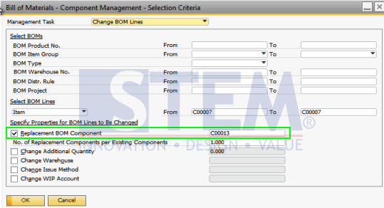 SAP Business One Tips - How To Change Component of Bill of Material