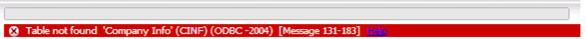 SAP Business One Tips - Table not found 'Company Info'(CINF)(ODBC-2004)