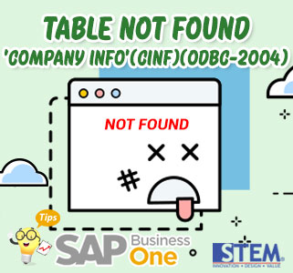 SAP Business One Tips Table Not Found