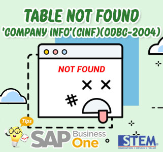 Table Tidak Ada 'Company Info'(CINF)(ODBC-2004)