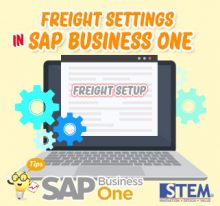 SAP Business One Tips Freight Setting