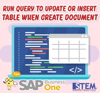 SAP Business One Tips Run Query to Update or Insert Table when Create Document