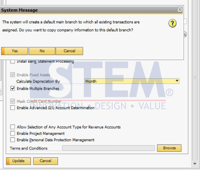 SAP Business One Tips - Activate the Multiple Branches