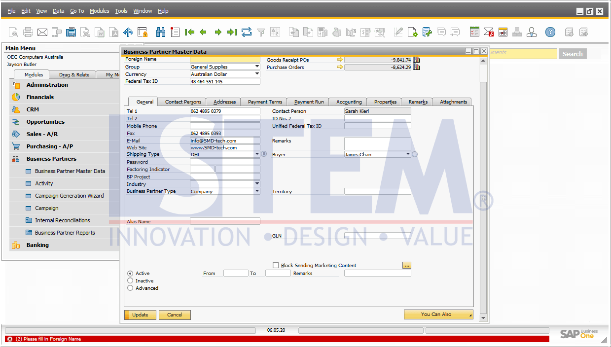 SAP Business One Tips - Create Validation using Transaction Notification