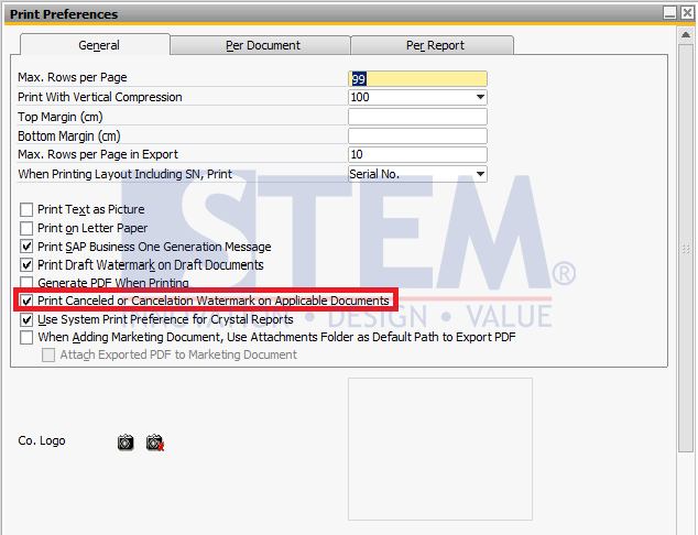  SAP Business One Tips - Displays Canceled and Cancelation Watermarks