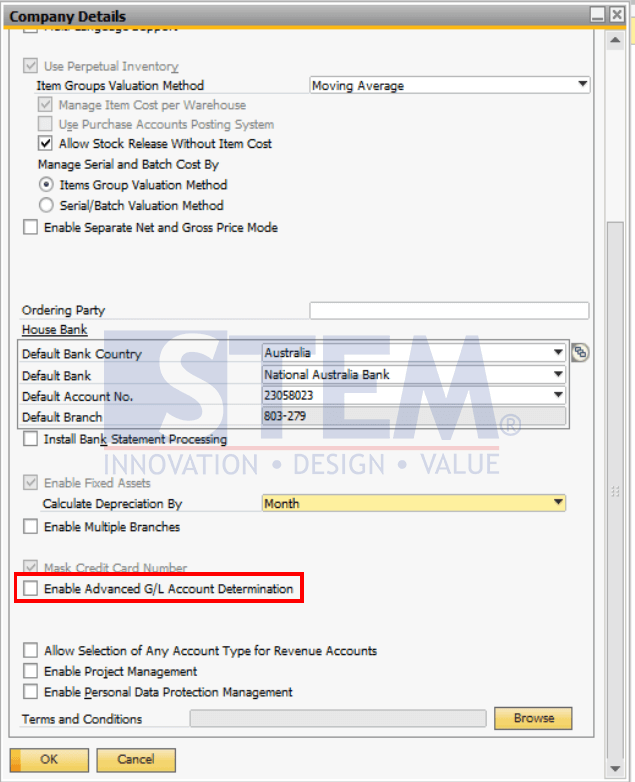 SAP Business One Tips - Enable Advanced G/L Account Determination