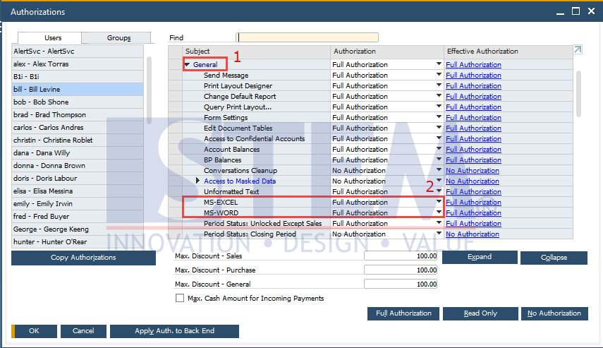 SAP Business One Tips - How To Authorizations SAP Business One Microsoft 365 Integration in SAP Business One 10