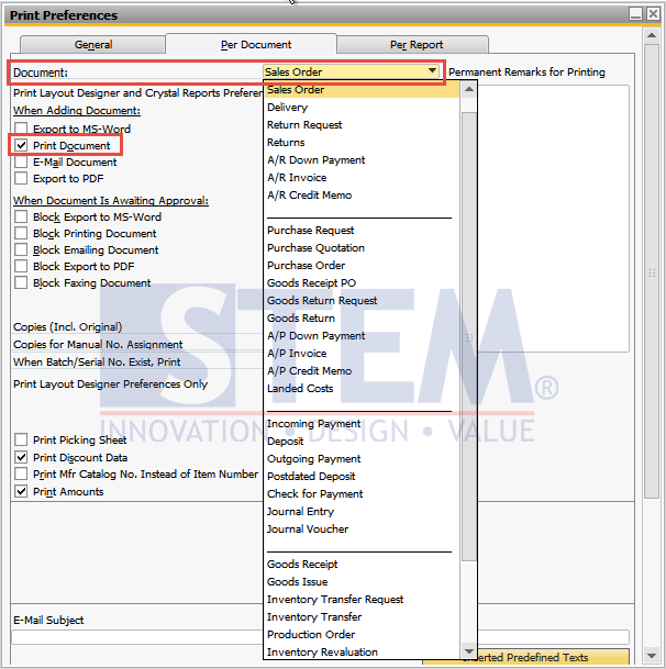 SAP Business One Tips - How to Print Documents Automatically