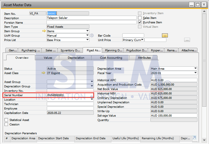 SAP Business One Tips - Virtual Item in Fixed Asset Master Data