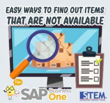 sap business one tips easy way find out items that are not available