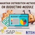 SAP Business One Tips Maintain Distribution Method on Budgeting