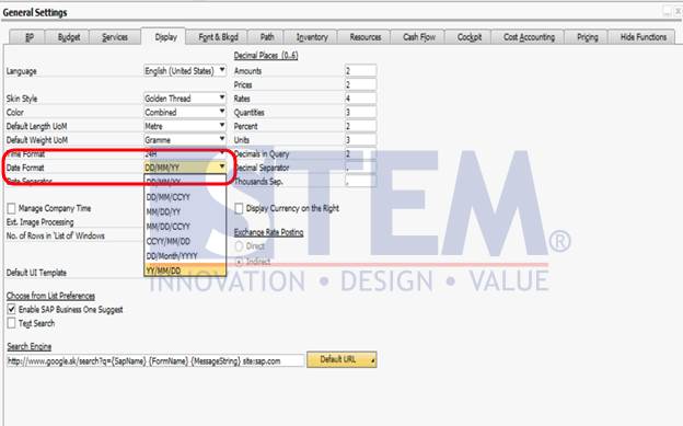 SAP Business One Tips - How To Change Date Format