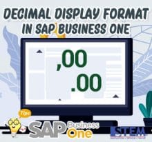 SAP Business One Tips Decimal Display Format