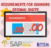 Syarat Untuk Merubah Digit Decimal di SAP Business One