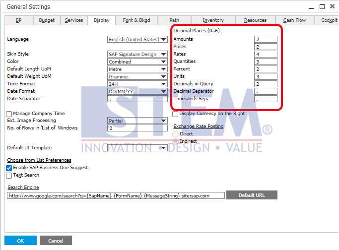 SAP Business One TIps - Decimal Display Format