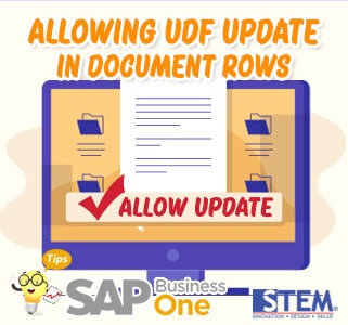 SAP Business One Tips Allow UDF Update in Document Row