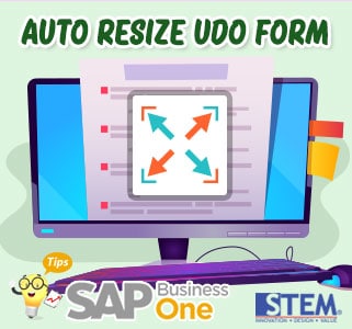 SAP Business One Tips Auto Resize UDO Form