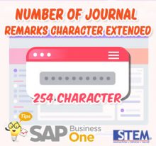 SAP Business One Tips Number of Journal Remarks Character Extended