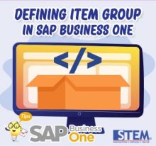 Defining Item Group in SAP Business One
