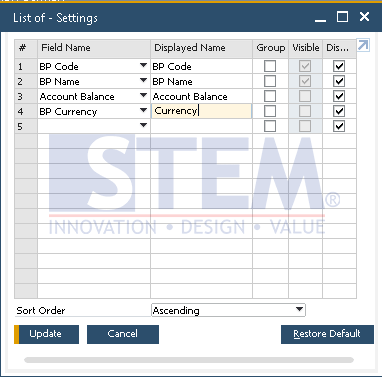 SAP Business One Tips - Add the Search Criteria on Form Settings