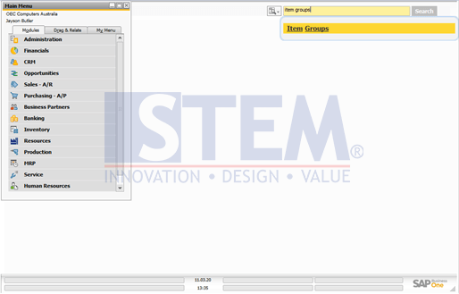 SAP Business One Tips - Defining Item Group in SAP Business One