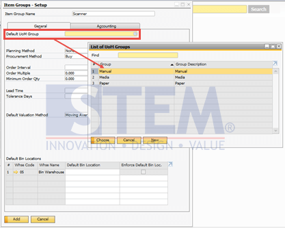 SAP Business One Tips - Defining Item Group in SAP Business One