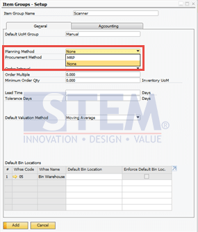 SAP Business One Tips - Defining Item Group in SAP Business One