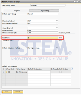 SAP Business One Tips - Defining Item Group in SAP Business One
