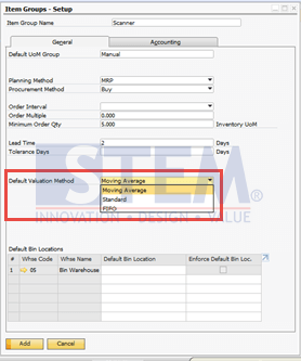 SAP Business One Tips - Defining Item Group in SAP Business One