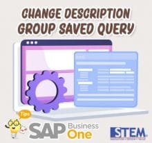 SAP Business One Tips Change Description Group Saved Query