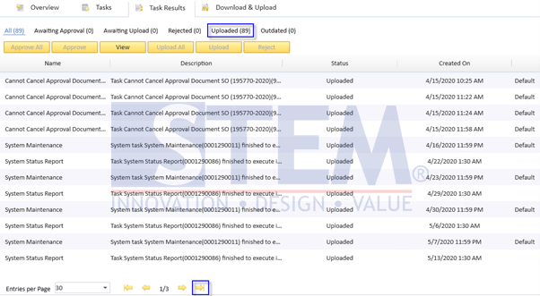 SAP Business One Tips - Checking Task Upload System Status Report